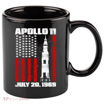 Apollo 11 50th Anniversary Flag 11oz C Handle Ceramic Mug