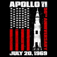 Apollo 11 50th Anniversary Flag Drawstring Bag