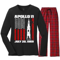 Apollo 11 50th Anniversary Flag Women's Long Sleeve Flannel Pajama Set 