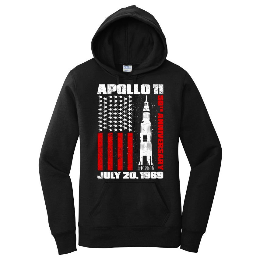 Apollo 11 50th Anniversary Flag Women's Pullover Hoodie