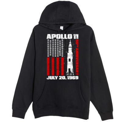 Apollo 11 50th Anniversary Flag Premium Pullover Hoodie