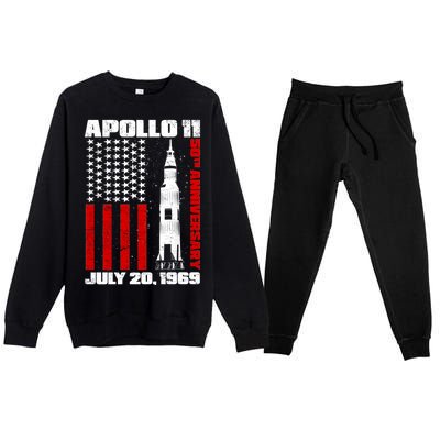 Apollo 11 50th Anniversary Flag Premium Crewneck Sweatsuit Set