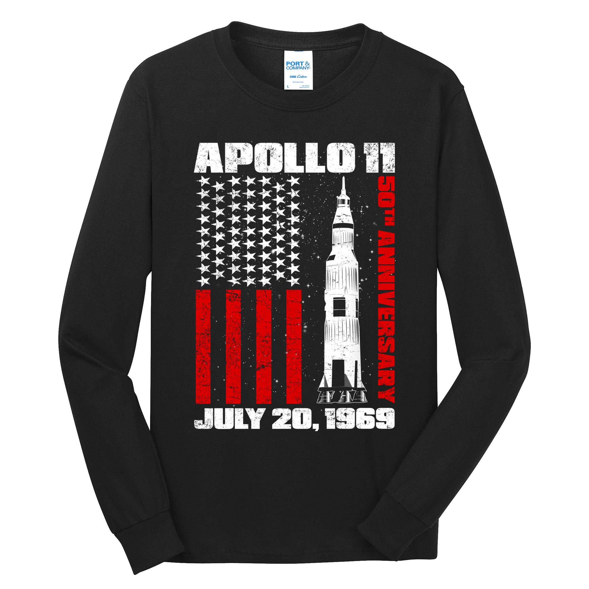 Apollo 11 50th Anniversary Flag Tall Long Sleeve T-Shirt