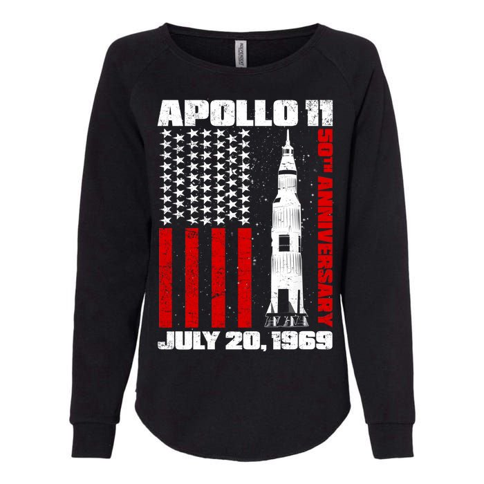 Apollo 11 50th Anniversary Flag Womens California Wash Sweatshirt