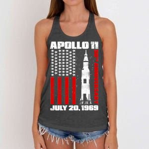 Apollo 11 50th Anniversary Flag Women's Knotted Racerback Tank