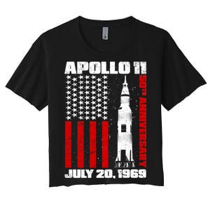 Apollo 11 50th Anniversary Flag Women's Crop Top Tee