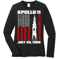 Apollo 11 50th Anniversary Flag Ladies Long Sleeve Shirt