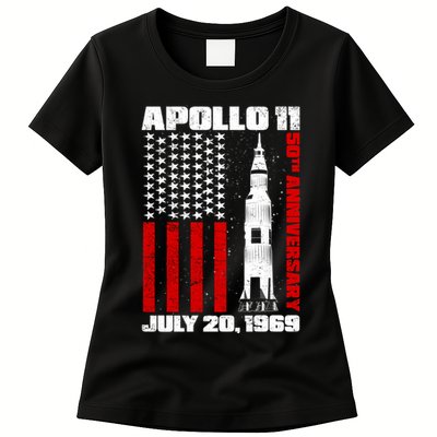 Apollo 11 50th Anniversary Flag Womens T-Shirt