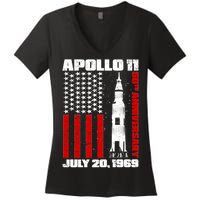 Apollo 11 50th Anniversary Flag Women's V-Neck T-Shirt