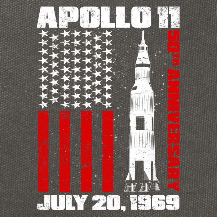 Apollo 11 50th Anniversary Flag Cotton Canvas Backpack