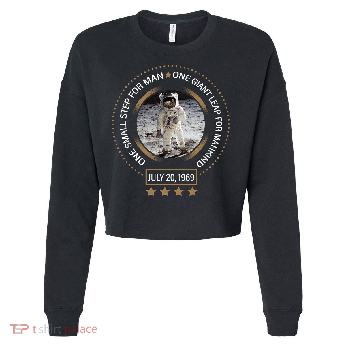 Apollo 11 50th Anniversary Moon Landing 1969-2019 Cropped Pullover Crew