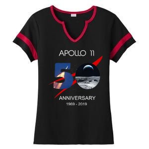 Apollo 11 50th Anniversary Moon Landing July 20 1969 Ladies Halftime Notch Neck Tee