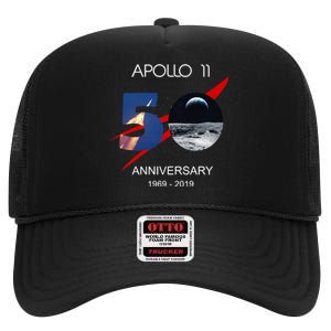 Apollo 11 50th Anniversary Moon Landing July 20 1969 High Crown Mesh Back Trucker Hat