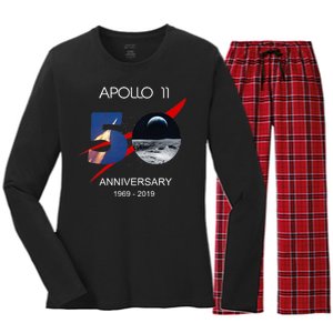 Apollo 11 50th Anniversary Moon Landing July 20 1969 Women's Long Sleeve Flannel Pajama Set 