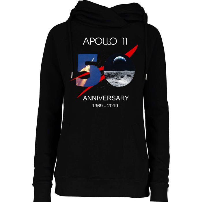 Apollo 11 50th Anniversary Moon Landing July 20 1969 Womens Funnel Neck Pullover Hood