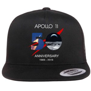 Apollo 11 50th Anniversary Moon Landing July 20 1969 Flat Bill Trucker Hat