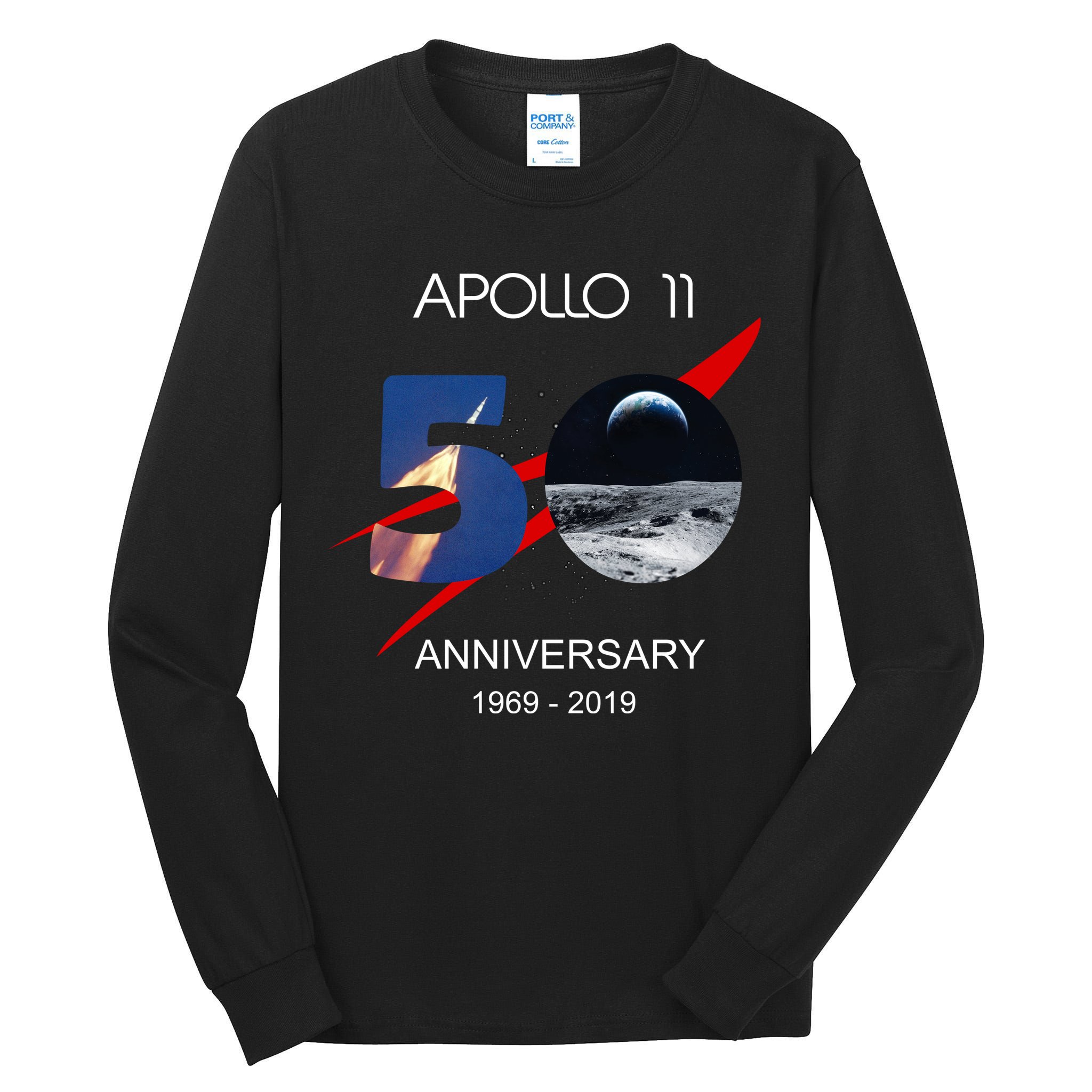 Apollo 11 50th Anniversary Moon Landing July 20 1969 Tall Long Sleeve T-Shirt