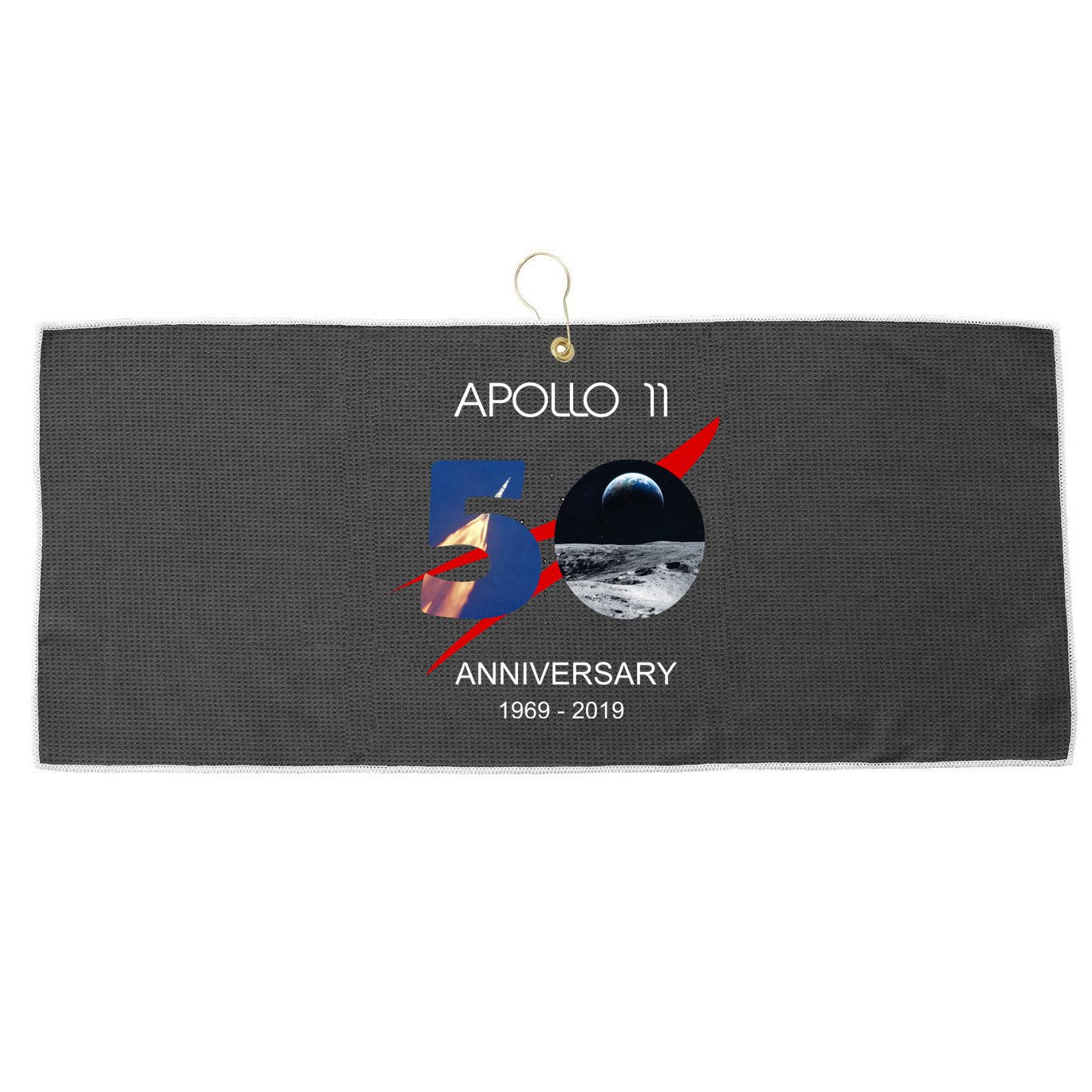 Apollo 11 50th Anniversary Moon Landing July 20 1969 Large Microfiber Waffle Golf Towel