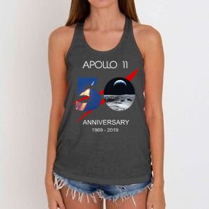 Apollo 11 50th Anniversary Moon Landing July 20 1969 Women's Knotted Racerback Tank