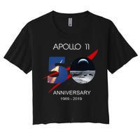 Apollo 11 50th Anniversary Moon Landing July 20 1969 Women's Crop Top Tee