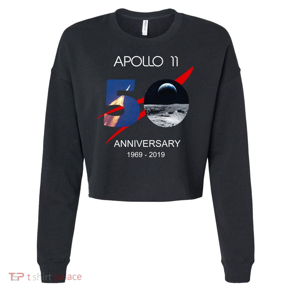 Apollo 11 50th Anniversary Moon Landing July 20 1969 Cropped Pullover Crew
