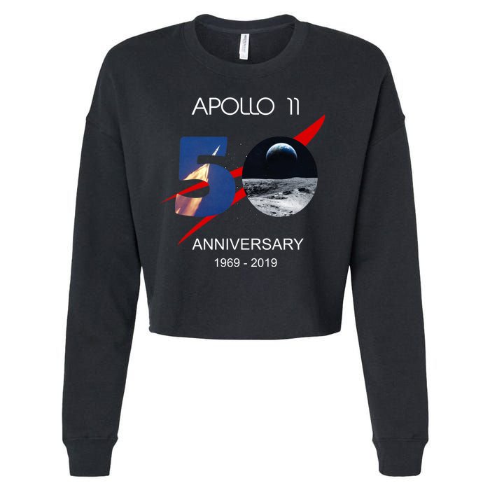 Apollo 11 50th Anniversary Moon Landing July 20 1969 Cropped Pullover Crew