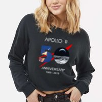 Apollo 11 50th Anniversary Moon Landing July 20 1969 Cropped Pullover Crew
