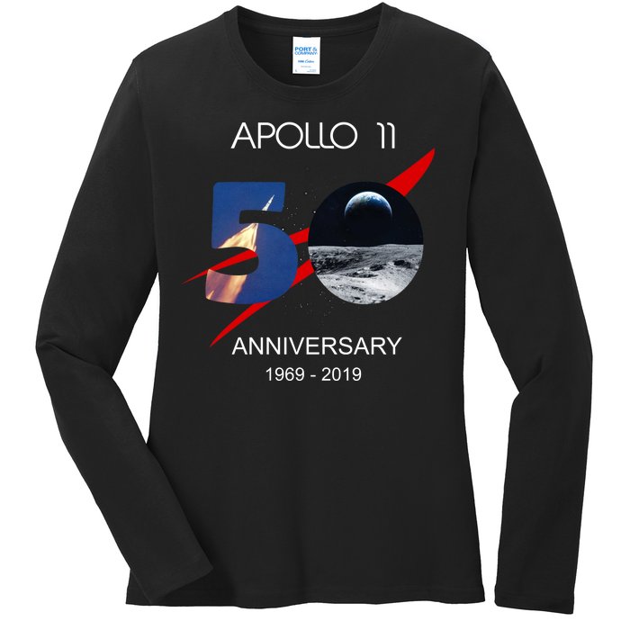 Apollo 11 50th Anniversary Moon Landing July 20 1969 Ladies Long Sleeve Shirt