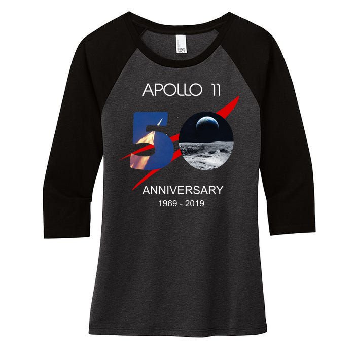 Apollo 11 50th Anniversary Moon Landing July 20 1969 Women's Tri-Blend 3/4-Sleeve Raglan Shirt