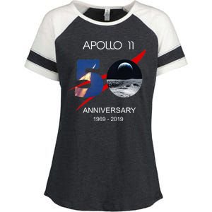 Apollo 11 50th Anniversary Moon Landing July 20 1969 Enza Ladies Jersey Colorblock Tee