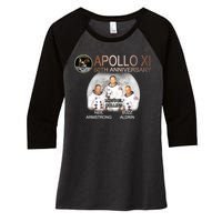 APOLLO 11 Astronauts 50th Anniversary  Women's Tri-Blend 3/4-Sleeve Raglan Shirt