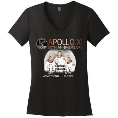 APOLLO 11 Astronauts 50th Anniversary  Women's V-Neck T-Shirt