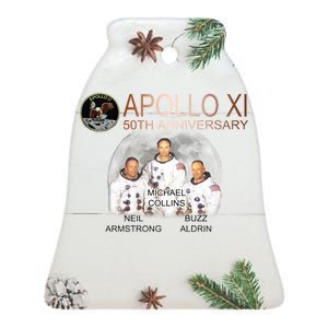 APOLLO 11 Astronauts 50th Anniversary  Ceramic Bell Ornament