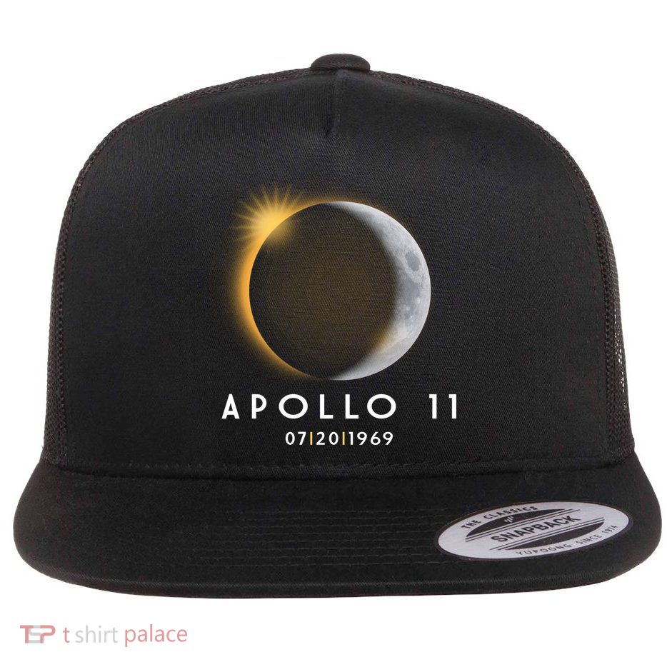 Apollo 11 Eclipse 50th Anniversary  Flat Bill Trucker Hat