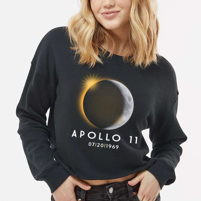 Apollo 11 Eclipse 50th Anniversary  Cropped Pullover Crew