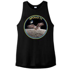 Apollo 11 Emblem Moon Landing Bald Eagle Ladies PosiCharge Tri-Blend Wicking Tank