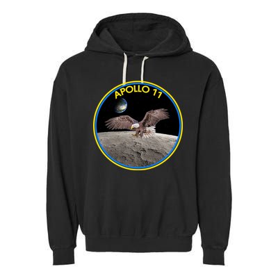 Apollo 11 Emblem Moon Landing Bald Eagle Garment-Dyed Fleece Hoodie