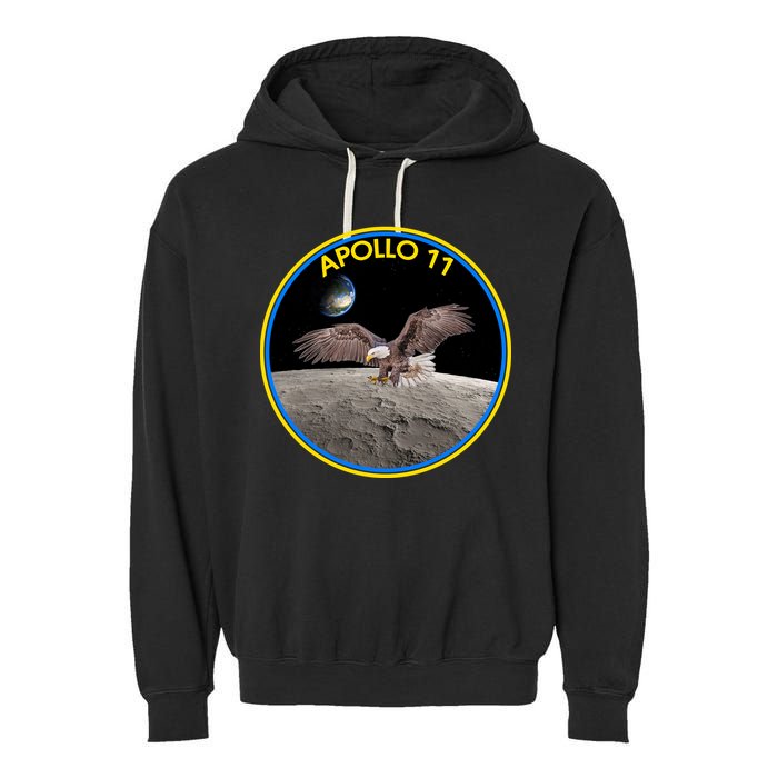 Apollo 11 Emblem Moon Landing Bald Eagle Garment-Dyed Fleece Hoodie