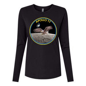 Apollo 11 Emblem Moon Landing Bald Eagle Womens Cotton Relaxed Long Sleeve T-Shirt