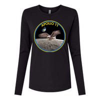 Apollo 11 Emblem Moon Landing Bald Eagle Womens Cotton Relaxed Long Sleeve T-Shirt