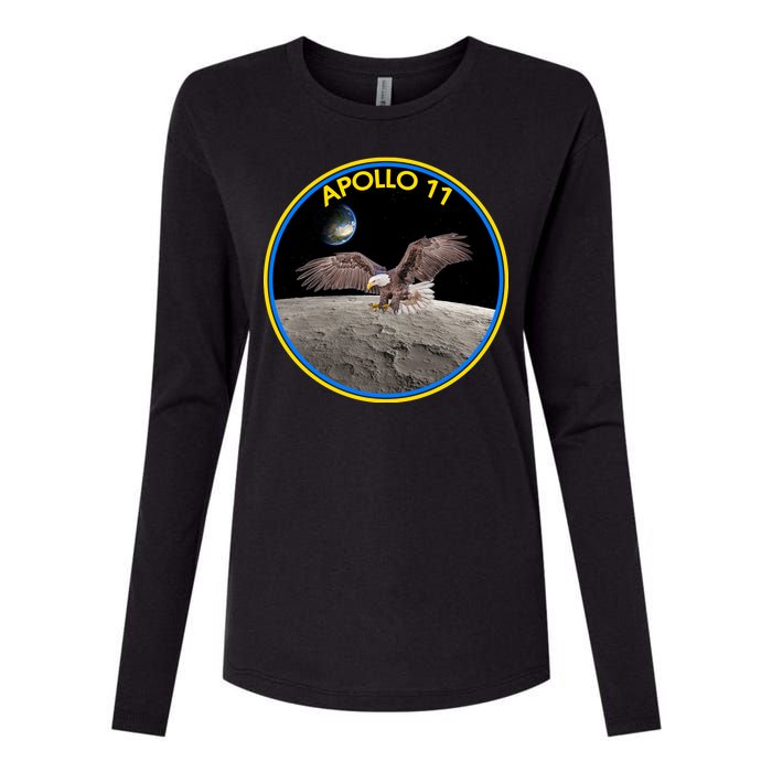 Apollo 11 Emblem Moon Landing Bald Eagle Womens Cotton Relaxed Long Sleeve T-Shirt