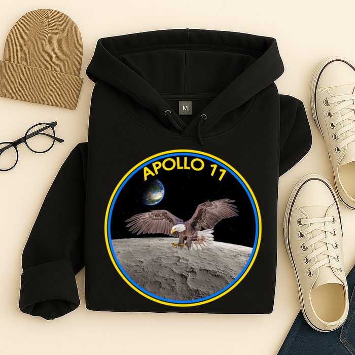 Apollo 11 Emblem Moon Landing Bald Eagle Hoodie