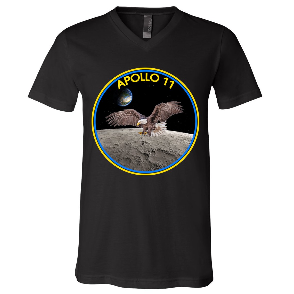 Apollo 11 Emblem Moon Landing Bald Eagle V-Neck T-Shirt
