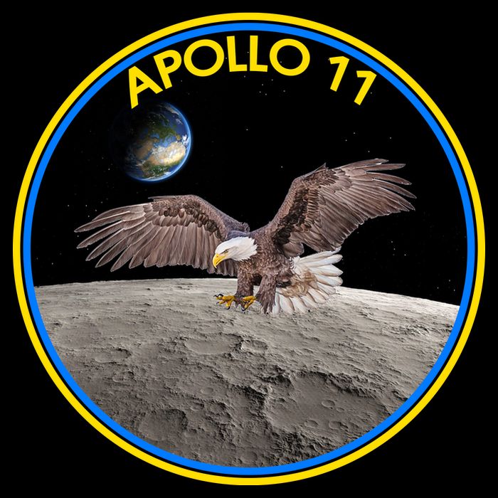 Apollo 11 Emblem Moon Landing Bald Eagle Drawstring Bag