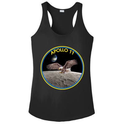 Apollo 11 Emblem Moon Landing Bald Eagle Ladies PosiCharge Competitor Racerback Tank