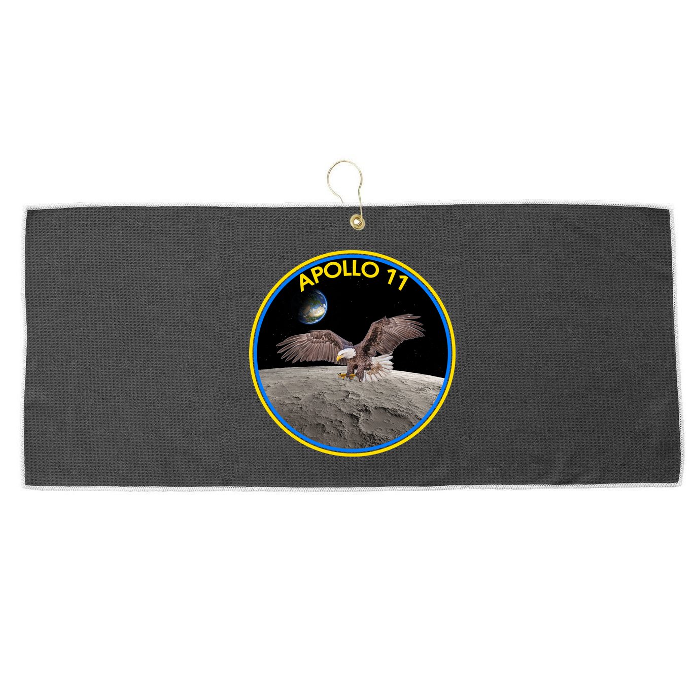 Apollo 11 Emblem Moon Landing Bald Eagle Large Microfiber Waffle Golf Towel