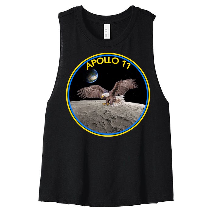 Apollo 11 Emblem Moon Landing Bald Eagle Women's Racerback Cropped Tank