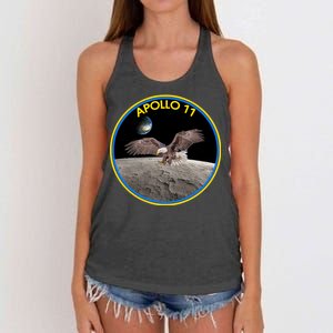 Apollo 11 Emblem Moon Landing Bald Eagle Women's Knotted Racerback Tank