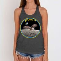 Apollo 11 Emblem Moon Landing Bald Eagle Women's Knotted Racerback Tank