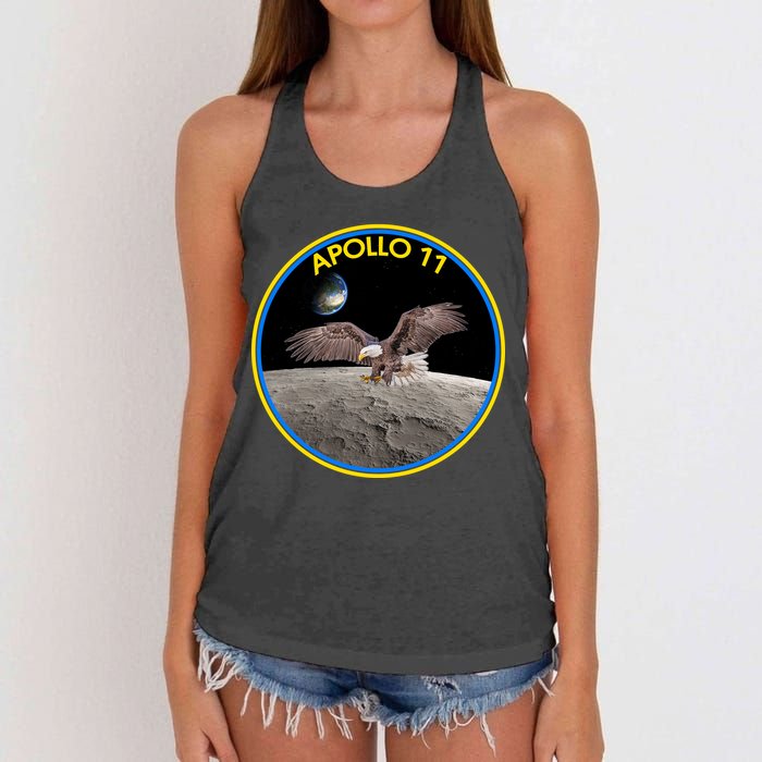 Apollo 11 Emblem Moon Landing Bald Eagle Women's Knotted Racerback Tank